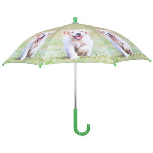 Svetlozelený dáždnik s potlačou šteniatka Esschert Design Animals