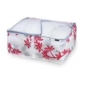Červeno-biely úložný box na paplóny Domopak Living, dĺžka 55 cm
