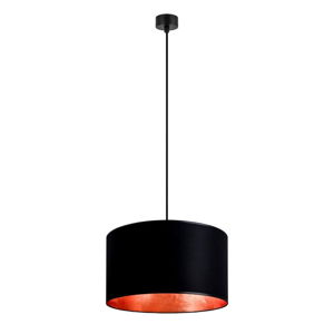 Čierne stropné svietidlo s vnútrom v medenej farbe Sotto Luce Mika, ∅ 40 cm
