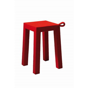 Červená drevená stolička TemaHome Handle, 30 × 30 x 45 cm