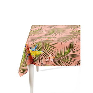 Ružový obrus s palmami The Mia Parrot, 230 x 150 cm