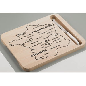 Drevená doska s nožom na syry s motívom mapy Francúzska Jean Dubost