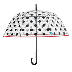 Dámsky transparentný tyčový dáždnik odolný proti vetru Ambiance Dots, ⌀ 89 cm