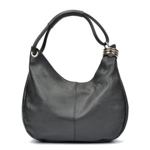 Čierna kožená kabelka Carla Ferreri Mona