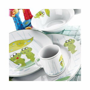 5-dielna detská porcelánová jedálenská súprava Kütahya Porselen Frogs