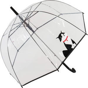 Transparentný tyčový dáždnik odolný proti vetru Ambiance Small Cat, ⌀ 84 cm