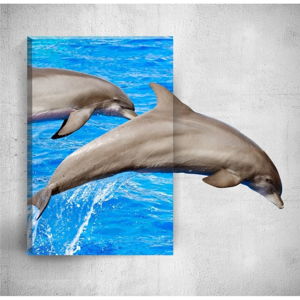 Nástenný 3D obraz Mosticx Dolphins, 40 × 60 cm