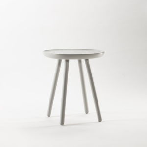 Sivý odkladací stolík z masívu EMKO Naïve Small, ø 45 cm