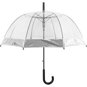 Transparentný tyčový dáždnik s automatickým otváraním Ambiance Silver, ⌀ 85 cm