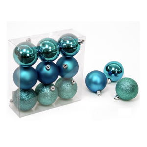 Sada 9 vianočných ozdôb v modrej farbe Unimasa Navidad