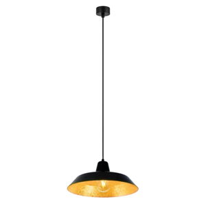 Čierne stropné svietidlo s vnútrajškom v zlatej farbe Bulb Attack Cinco, ∅ 35 cm