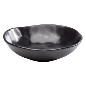 Čierny hlboký tanier z kameniny Kare Design Organic Black, ⌀ 22 cm