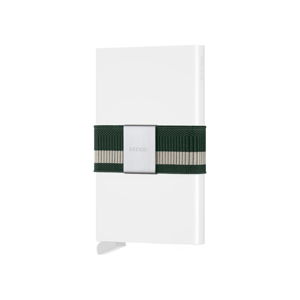 Biela peňaženka s puzdrom na karty so zelenou páskou Secrid