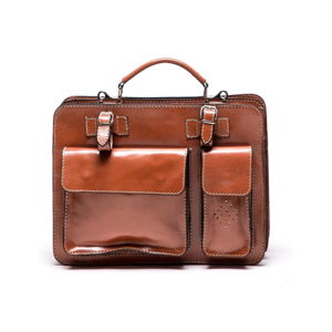 Hnedá kožená kabelka Luisa Vannini, 17 x 28 cm