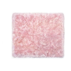 Ružový koberec z ovčej kožušiny Royal Dream Zealand, 130 × 150 cm