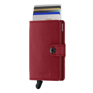 Červená kožená peňaženka s puzdrom na karty Secrid Clip