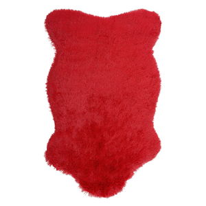 Červený kožušinový koberec Ranto Soft Bear, 70 × 105 cm