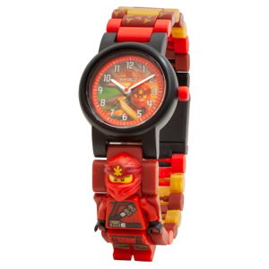 Červené náramkové hodinky so skladacím remienkom a minifigúrkou LEGO® NINJAGO Kai
