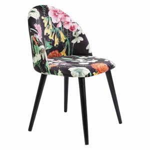 Set 2 čiernych kvetovaných stoličiek Kare Design Flores