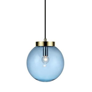 Závesné svietidlo v modro-zlatej farbe Markslöjd Ball Two, ⌀ 22 cm