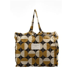 Látková taška Linen Couture Circles, šírka 50 cm