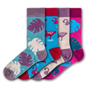 Sada 4 párov farebných ponožiek Funky Steps Exotic, veľkosť 35 - 39