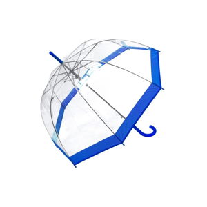 Transparentný dáždnik s modrými detailmi Birdcage Border, ⌀ 85 cm