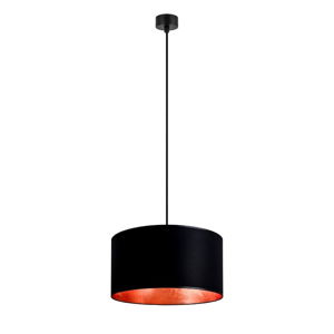 Čierne závesné svietidlo s vnútrom v medenej farbe Sotto Luce Mika, ∅ 36 cm