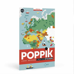 Samolepkový plagát Poppik Mapa sveta