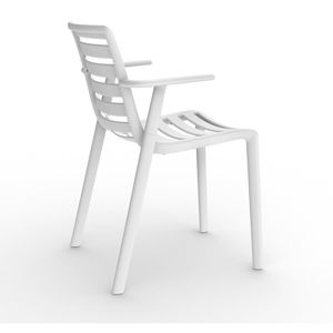 Sada 2 záhradných stoličiek s opierkami v bielej farbe Resol Slatka