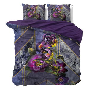 Obliečky na dvojlôžko z bavlneného saténu DH Satin Wild Kannieta Purple, 200 x 200 cm