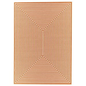 Oranžový vysokoodolný koberec vhodný do exteriéru Floorita Braid, 133 × 190 cm