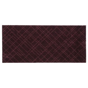 Tmavovínová rohožka Tica copenhagen Lines, 67 × 150 cm