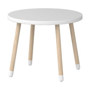 Biely detský stolík Flexa Play, ø 60 cm