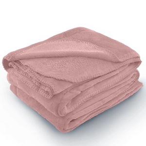 Ružová deka z mikrovlákna AmeliaHome Tyler, 220 × 240 cm