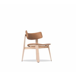 Jedálenská stolička z dubového dreva s koženým sedadlom Gazzda Nora