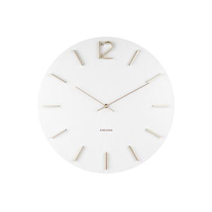 Biele nástenné hodiny Karlsson Meek, ⌀ 50 cm