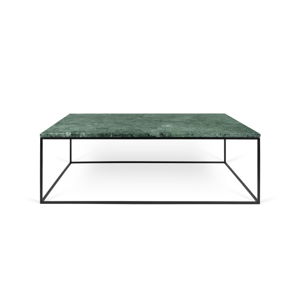 Zelený mramorový konferenčný stolík s čiernymi nohami TemaHome Gleam, 120 cm