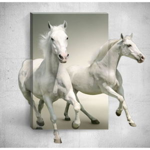 Nástenný 3D obraz Mosticx White Horses, 40 × 60 cm