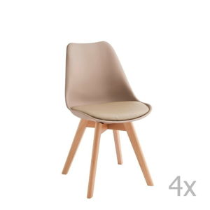 Sada 4 béžových stoličiek Design Twist Tom