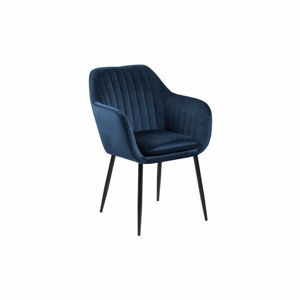 Tmavomodrá jedálenská stolička s kovovým podnožím loomi.design Emilia