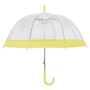 Transparentný tyčový dáždnik s automatickým otváraním Ambiance Pastel Yellow, ⌀ 85 cm