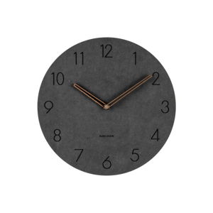 Čierne nástenné drevené hodiny Karlsson Dura, ⌀ 29 cm