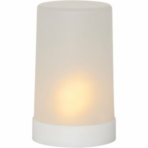 Biela LED vonkajšia svetelná dekorácia Best Season Candle Flame, výška 14,5 cm