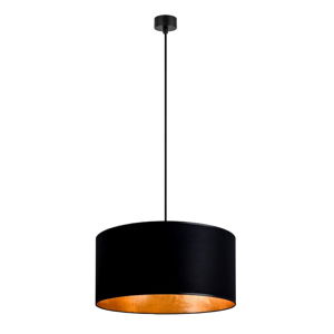 Čierne závesné svietidlo s vnútrom v medenej farbe Sotto Luce Mika, ⌀ 40 cm