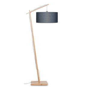 Stojacia lampa s tmavosivým tienidlom a konštrukciou z bambusu Good&Mojo Andes