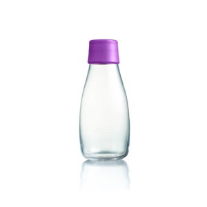 Fialová sklenená fľaša ReTap s doživotnou zárukou, 300 ml