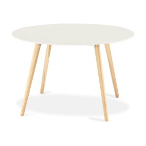 Biely jedálenský stôl s prírodnými nohami Furnhouse Life, Ø 120 cm