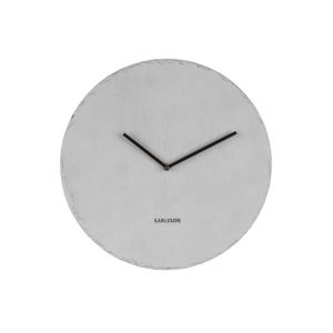 Sivé nástenné bridlicové hodiny Karlsson Slate, Ø 40 cm