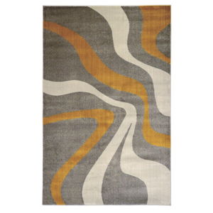 Sivý koberec Webtappeti Swirl Yellow, 80 x 150 cm